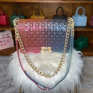 Chic Multicolor Gelatin Chain Bag